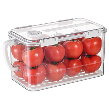 Хладилна кутия за съхранение, PET материал, прозрачен, хранително безопасен, запечатана и с дренаж