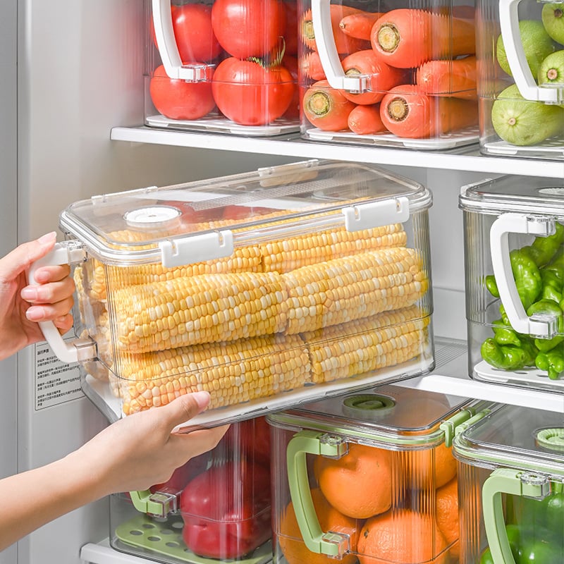 Хладилна кутия за съхранение, PET материал, прозрачен, хранително безопасен, запечатана и с дренаж
