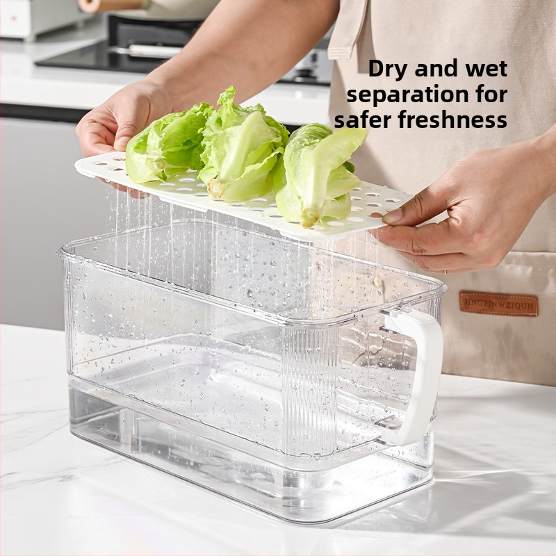 Хладилна кутия за съхранение, PET материал, прозрачен, хранително безопасен, запечатана и с дренаж