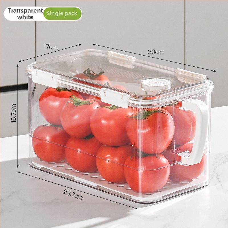 Хладилна кутия за съхранение, PET материал, прозрачен, хранително безопасен, запечатана и с дренаж