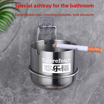 Zidna pepeljara od nehrđajućeg čelika s mogućnošću ispisa logotipa, bez probijanja