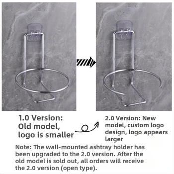 Zidna pepeljara od nehrđajućeg čelika s mogućnošću ispisa logotipa, bez probijanja