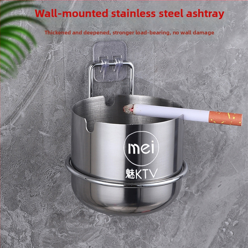 Zidna pepeljara od nehrđajućeg čelika s mogućnošću ispisa logotipa, bez probijanja