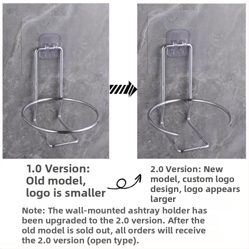 Zidna pepeljara od nehrđajućeg čelika s mogućnošću ispisa logotipa, bez probijanja