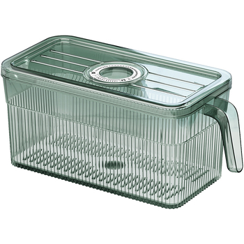 Кутия за съхранение в хладилник – запечатана за свежест, преносима и с възможност за подреждане, материал PP+PET