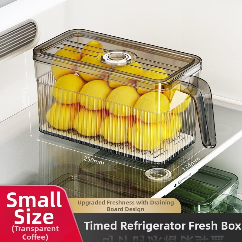 Кутия за съхранение в хладилник – запечатана за свежест, преносима и с възможност за подреждане, материал PP+PET