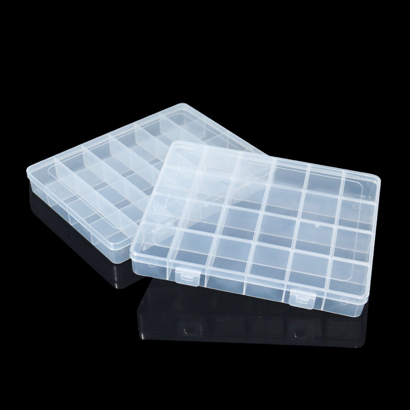 Cutie de depozitare cu 24 compartimente, protecție la praf, plastic PP, cu capac, pentru scule, echipamente hardware, accesorii pescuit și componente electronice