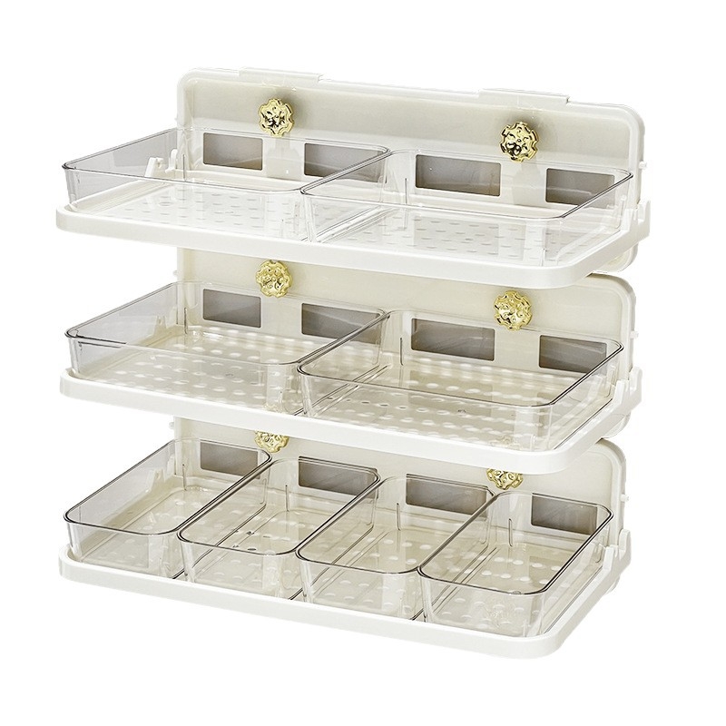 Οργανωτής πιάτων κουζίνας με βεντούζες, τριών επιπέδων, εγκατάσταση στον τοίχο χωρίς διάτρηση, ABS+PET, χωρητικότητας 5 kg