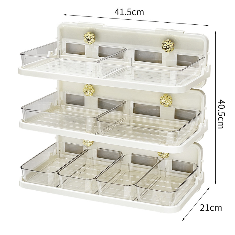 Οργανωτής πιάτων κουζίνας με βεντούζες, τριών επιπέδων, εγκατάσταση στον τοίχο χωρίς διάτρηση, ABS+PET, χωρητικότητας 5 kg