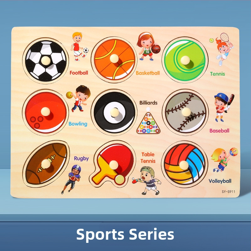 Panou-puzzle din lemn, tridimensional, pentru copii, cu forme de animale și fructe, stil Montessori pentru învățare timpurie (Vârsta 4–6 ani; Origine Zhejiang; Categoria: ilustrații și panouri)