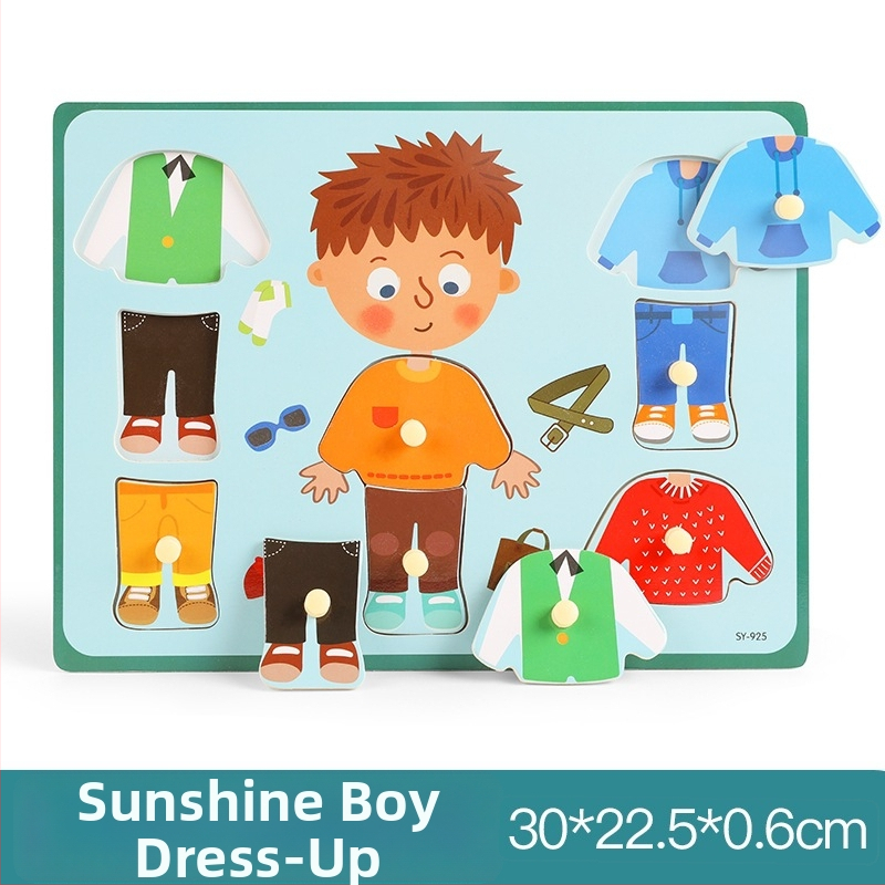 Panou-puzzle din lemn, tridimensional, pentru copii, cu forme de animale și fructe, stil Montessori pentru învățare timpurie (Vârsta 4–6 ani; Origine Zhejiang; Categoria: ilustrații și panouri)