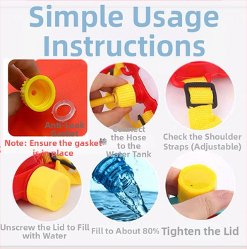 Πυροβόλο νερού με ιμάντες πλάτης - Πλαστικό παιχνίδι νερού για παιδιά 4–6 ετών, 3C πιστοποιημένο