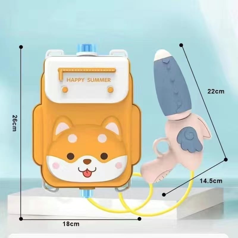 Πυροβόλο νερού με ιμάντες πλάτης - Πλαστικό παιχνίδι νερού για παιδιά 4–6 ετών, 3C πιστοποιημένο