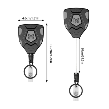 Nehéz terhelésű visszahúzható ABS-karabiner övcsattal és azonosító kulcstartóval