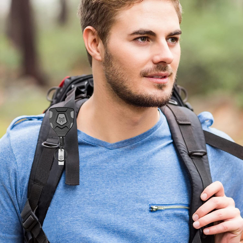 Nehéz terhelésű visszahúzható ABS-karabiner övcsattal és azonosító kulcstartóval