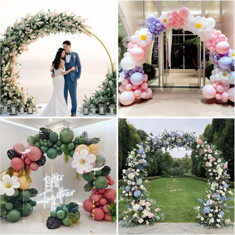 Fém lufiarch keret, vasból készült, testreszabható, esküvőkhöz, márka Sinjoy, karton csomagolás