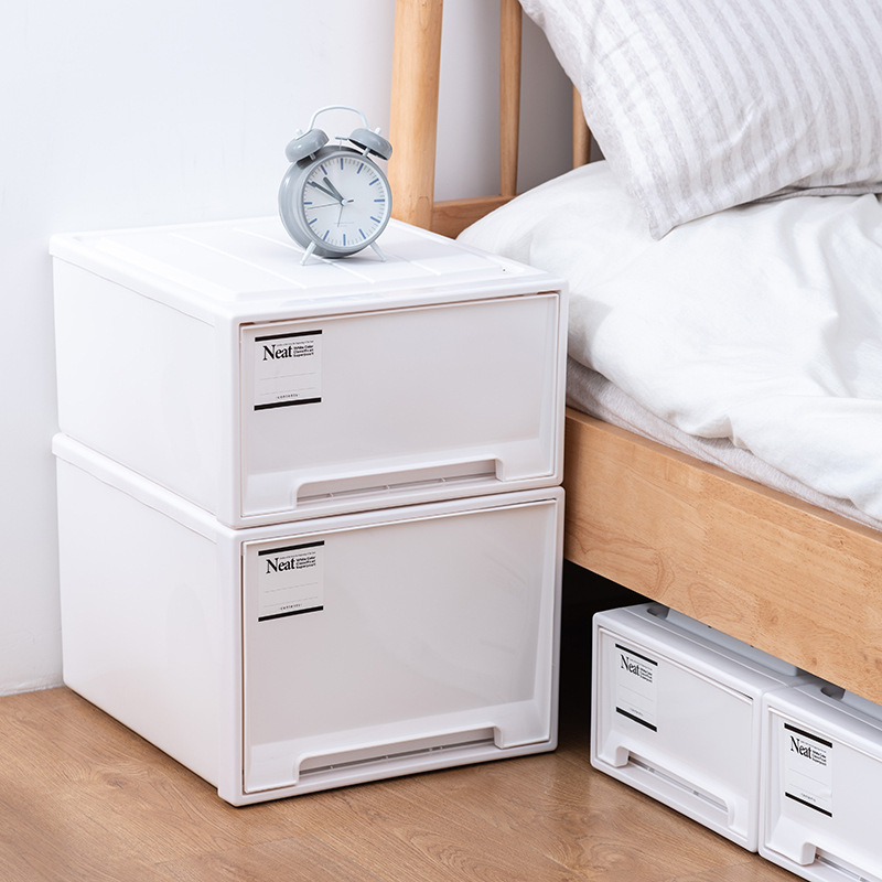 Kutija za pohranu s ladicama, japanskog stila, model 1801, kapacitet 65 L, plast, otporna na vlagu, za garderobu
