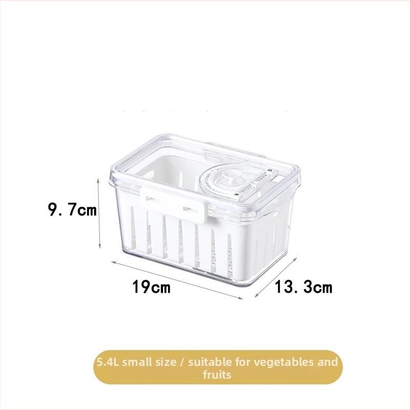 Хладилна кутия за съхранение, модерен стил на простота, хранителна класа, запечатана, с дренаж, запазва свежест, пластмасова