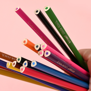 Детски рисуващи моливи, дървен корпус, HB графит, триъгълен корпус, за рисуване