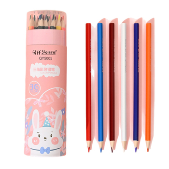 Детски рисуващи моливи, дървен корпус, HB графит, триъгълен корпус, за рисуване