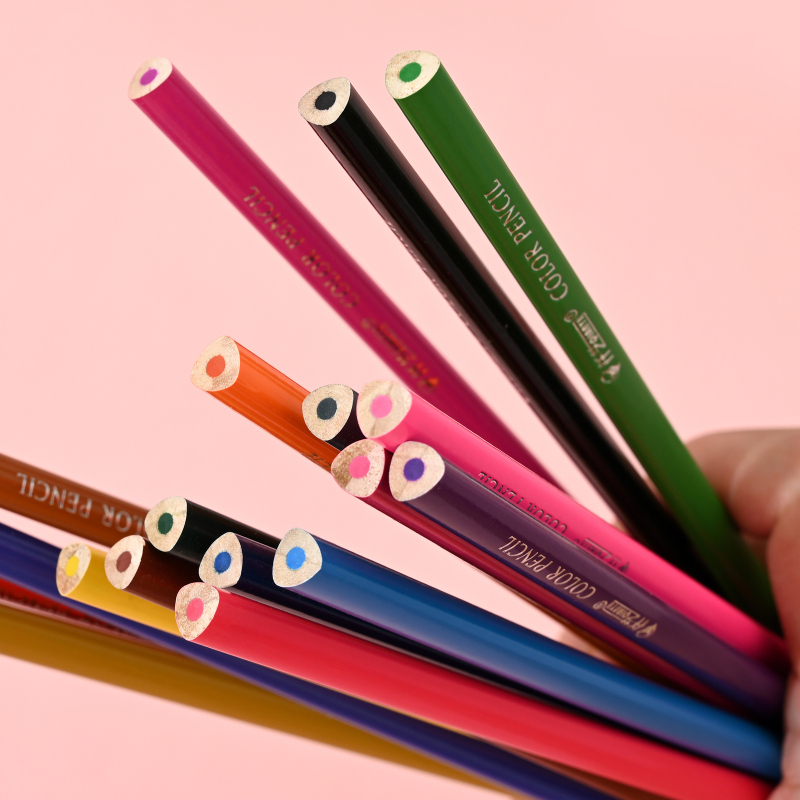 Детски рисуващи моливи, дървен корпус, HB графит, триъгълен корпус, за рисуване