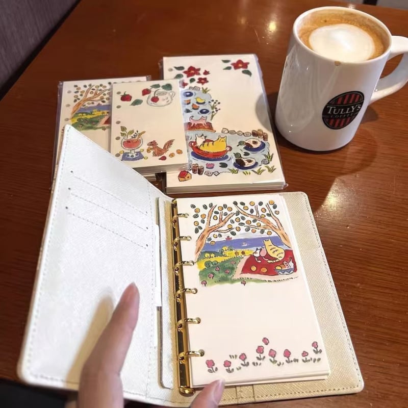 Agendă cu pagini interioare din pulpă de lemn brut, 40 de foi, foi detașabile pentru înlocuire