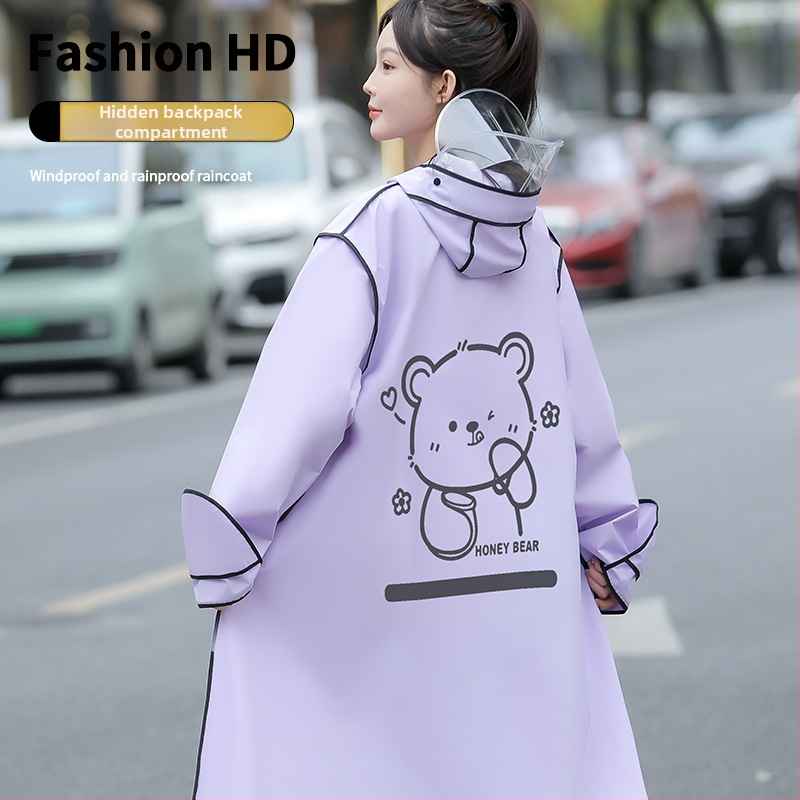 Cartoon-style EVA αδιάβροχο poncho για ενήλικες, κατάλληλο για μοτοσικλέτα/ηλεκτρικό αυτοκίνητο, με δυνατότητα προσαρμογής