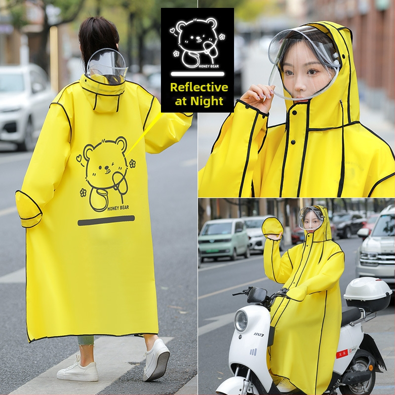 Cartoon-style EVA αδιάβροχο poncho για ενήλικες, κατάλληλο για μοτοσικλέτα/ηλεκτρικό αυτοκίνητο, με δυνατότητα προσαρμογής
