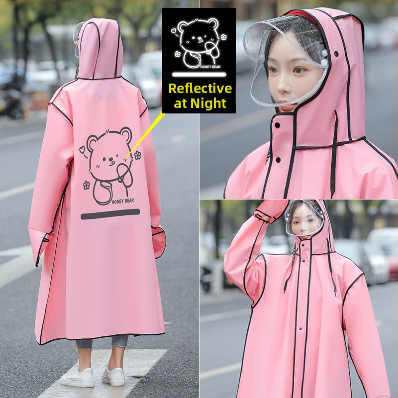 Cartoon-style EVA αδιάβροχο poncho για ενήλικες, κατάλληλο για μοτοσικλέτα/ηλεκτρικό αυτοκίνητο, με δυνατότητα προσαρμογής