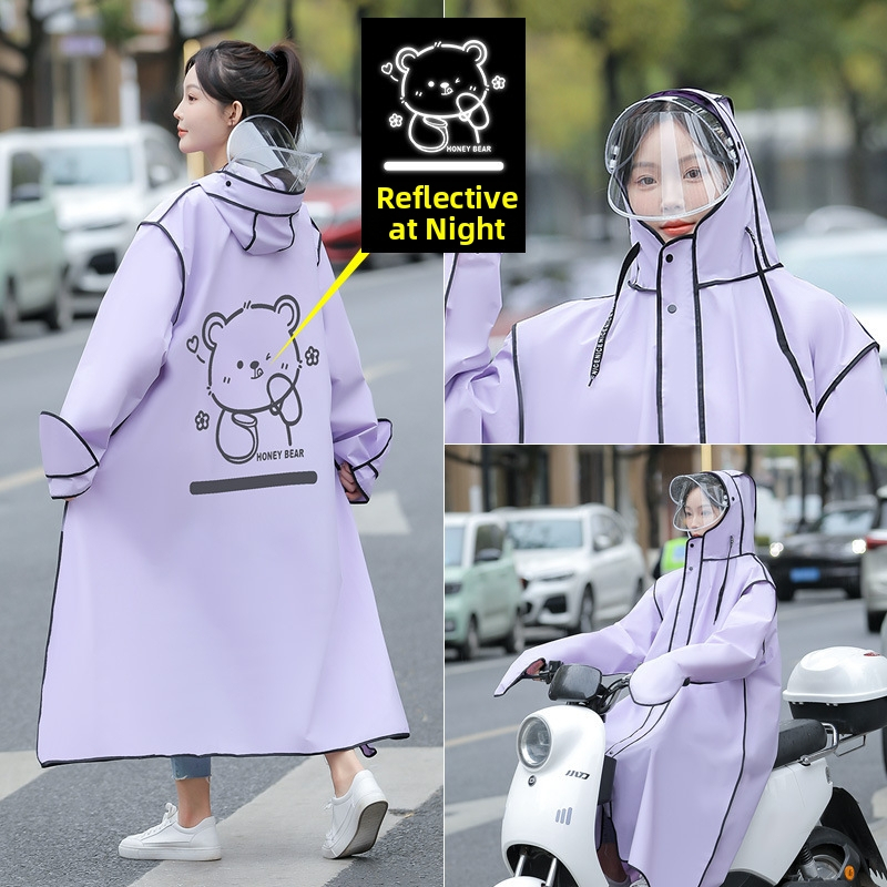 Cartoon-style EVA αδιάβροχο poncho για ενήλικες, κατάλληλο για μοτοσικλέτα/ηλεκτρικό αυτοκίνητο, με δυνατότητα προσαρμογής