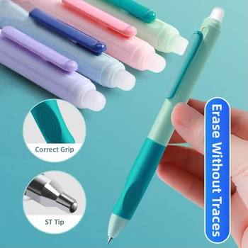 Διαγραψιμό στυλό γέλης με μελάνι βάσης νερού, ατσάλινο άκρο, πατητός μηχανισμός