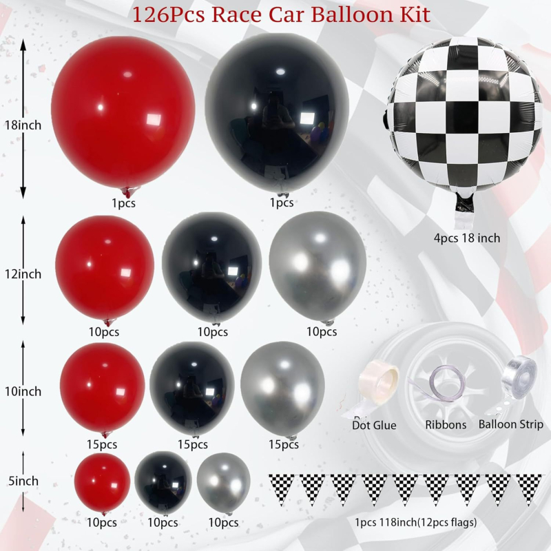 126 komada balona za luk – latex dekorativni baloni, okrugli oblik, mogućnost ispisa logotipa