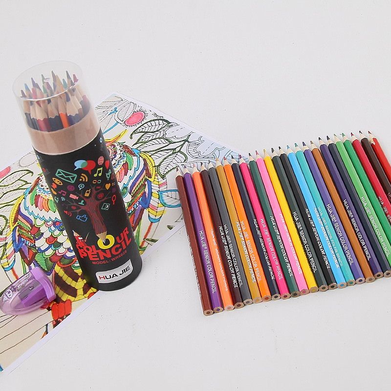 Hua Jie dječje crtanje olovke WR6010 – plastično kućište, pakiranje u papirnatoj cijevi, za učenike