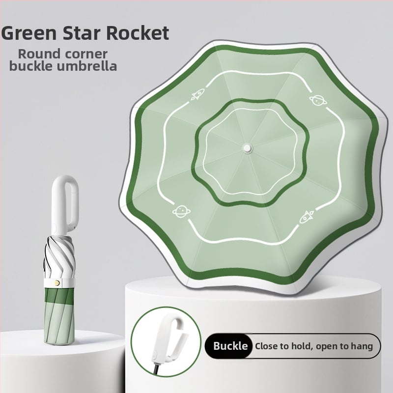 Детски чадър с автоматично отваряне, 8 ребра, фибърни спици, дълга дръжка, UPF 50+ – за училище