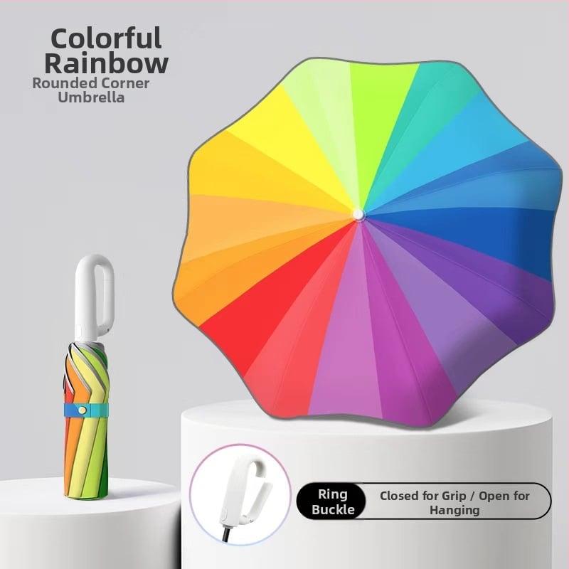 Детски чадър с автоматично отваряне, 8 ребра, фибърни спици, дълга дръжка, UPF 50+ – за училище