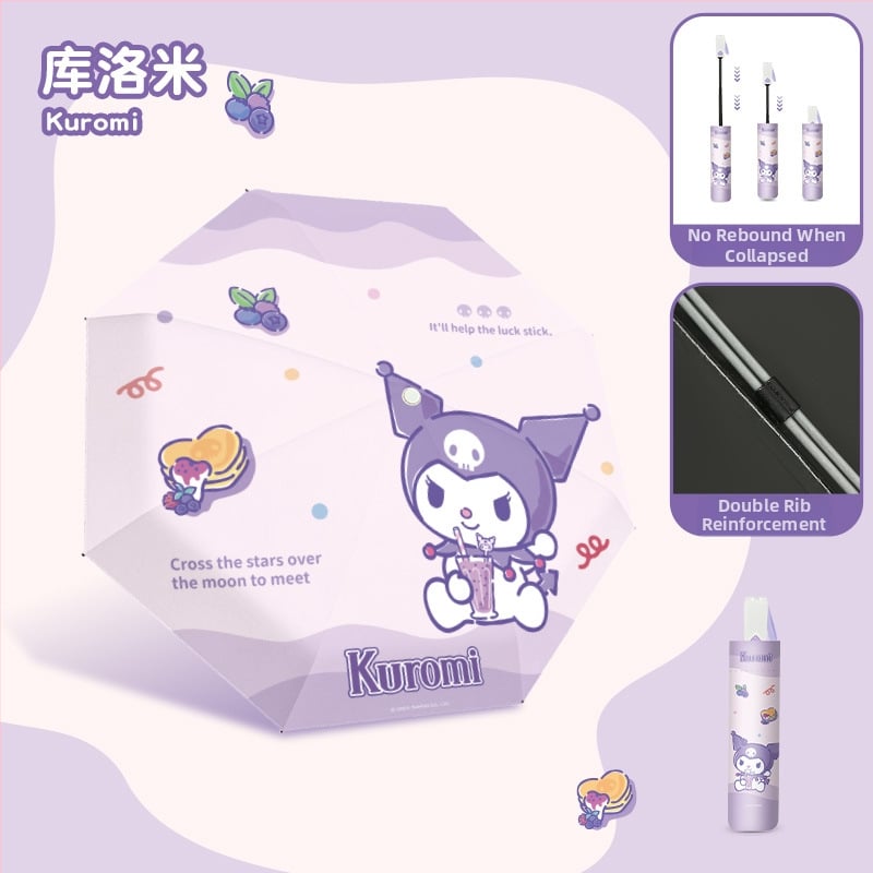 Детски чадър с автоматично отваряне, 8 ребра, фибърни спици, дълга дръжка, UPF 50+ – за училище