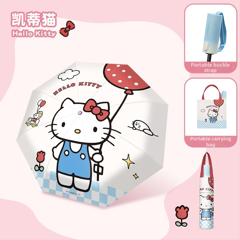 Детски чадър с автоматично отваряне, 8 ребра, фибърни спици, дълга дръжка, UPF 50+ – за училище