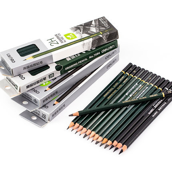 Drveni grafitni olovka set za crtanje s 2H, F, 2B, 4B, 6B, u kutiji od 12 komada