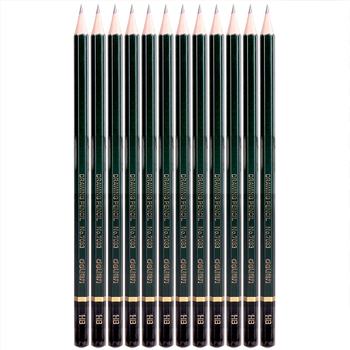 Drveni grafitni olovka set za crtanje s 2H, F, 2B, 4B, 6B, u kutiji od 12 komada