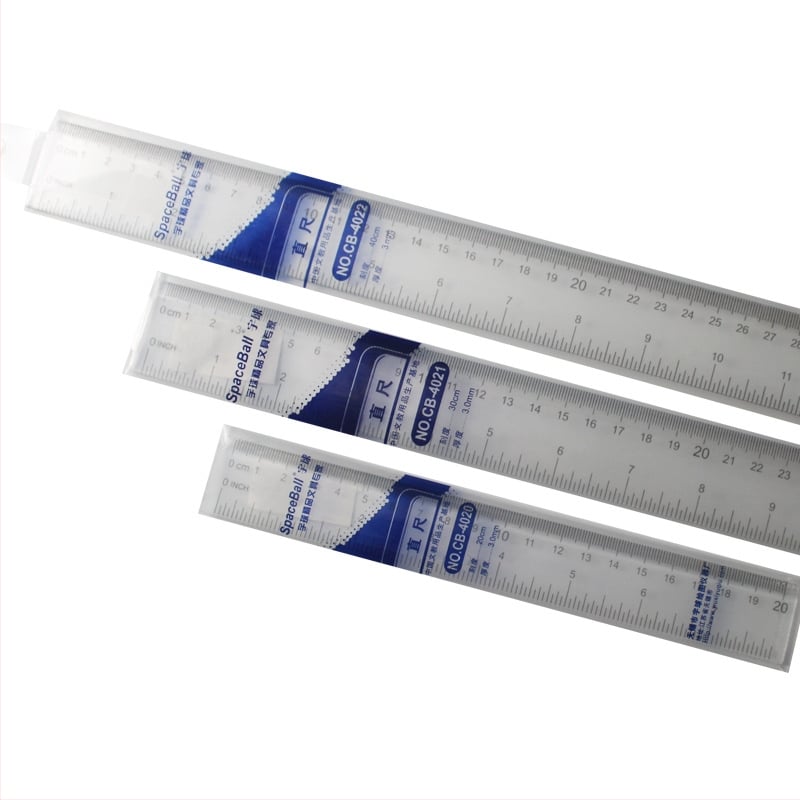 Prozirno PS ravnalo za crtanje, školske potrepštine, model SP CB-4020/4028, težina 100 g, materijal PS, pakiranje PVC, jedinica cm