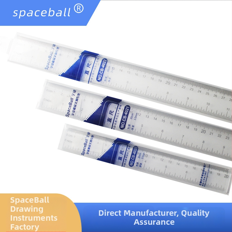 Prozirno PS ravnalo za crtanje, školske potrepštine, model SP CB-4020/4028, težina 100 g, materijal PS, pakiranje PVC, jedinica cm