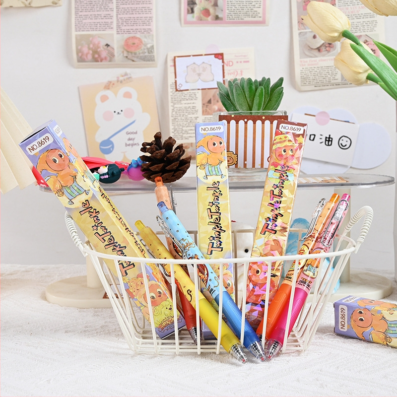 Στυλό gel με ατσάλινο άκρο, πλαστικό περίβλημα, μηχανισμός πατήματος, σε κουτί