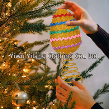 Украса за елха – Пасхален мотив с ивици, върхова украса за коледно дърво, модерен минималистичен стил