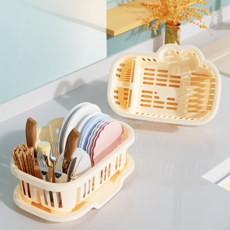 Komochi stalak za odvodnju posuđa — univerzalni stil, materijal svilen cvijet, lansiranje 2025