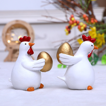 Πασχαλινό διακοσμητικό από ρητίνη: κοτοπουλάκι με χρυσό αυγό στην πλάτη για εσωτερικούς και εξωτερικούς χώρους