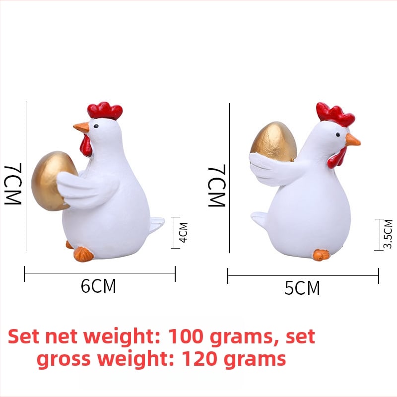 Πασχαλινό διακοσμητικό από ρητίνη: κοτοπουλάκι με χρυσό αυγό στην πλάτη για εσωτερικούς και εξωτερικούς χώρους