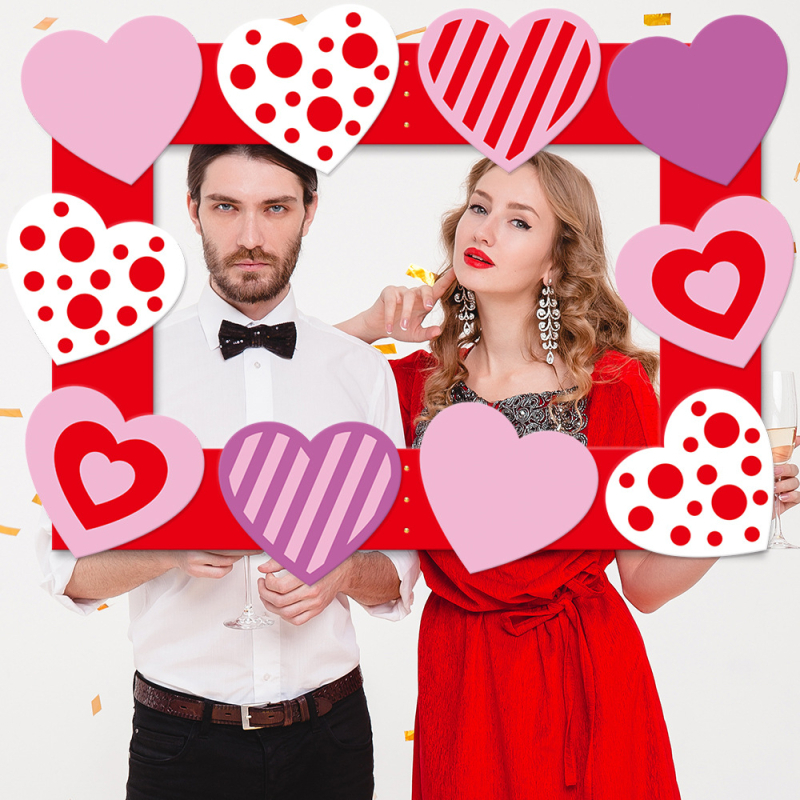 Okvir za Valentinovo – papirnati rekviziti za fotografiju, za Valentinovo zabave i prosidbu