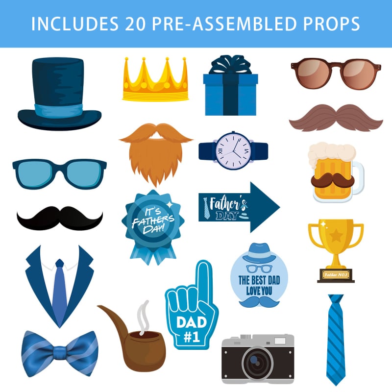 Fotorekviziti za Dan oca – Baiya, papir, dekoracija, rekviziti za postavljanje scene