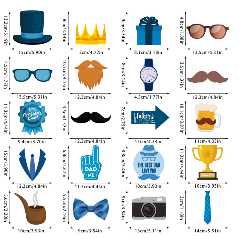 Fotorekviziti za Dan oca – Baiya, papir, dekoracija, rekviziti za postavljanje scene