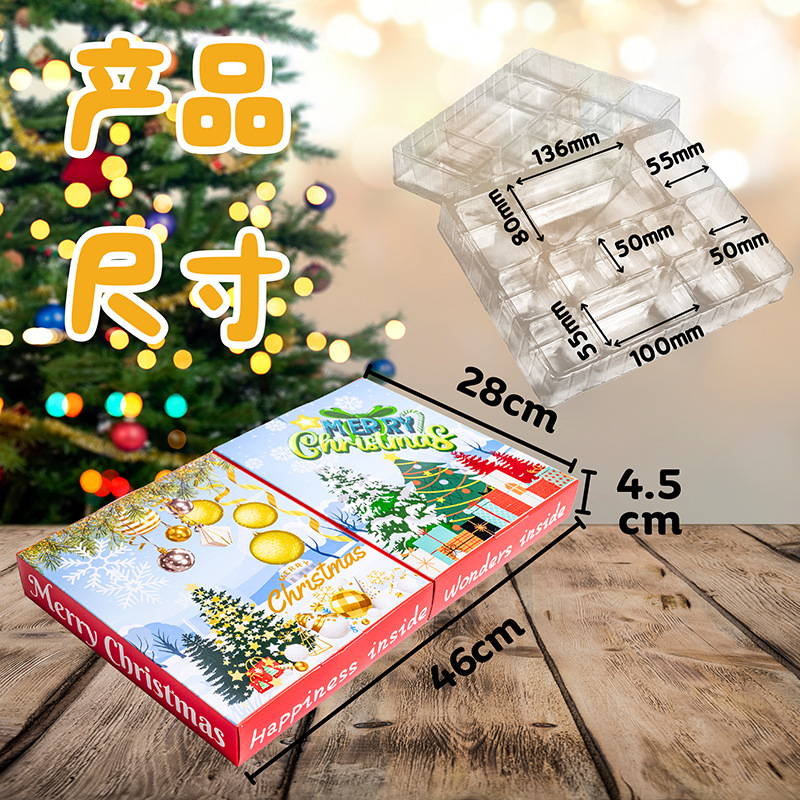 Slijepa kutija sa 24 rupa, kutija u obliku knjige, laminirani karton, crtani stil